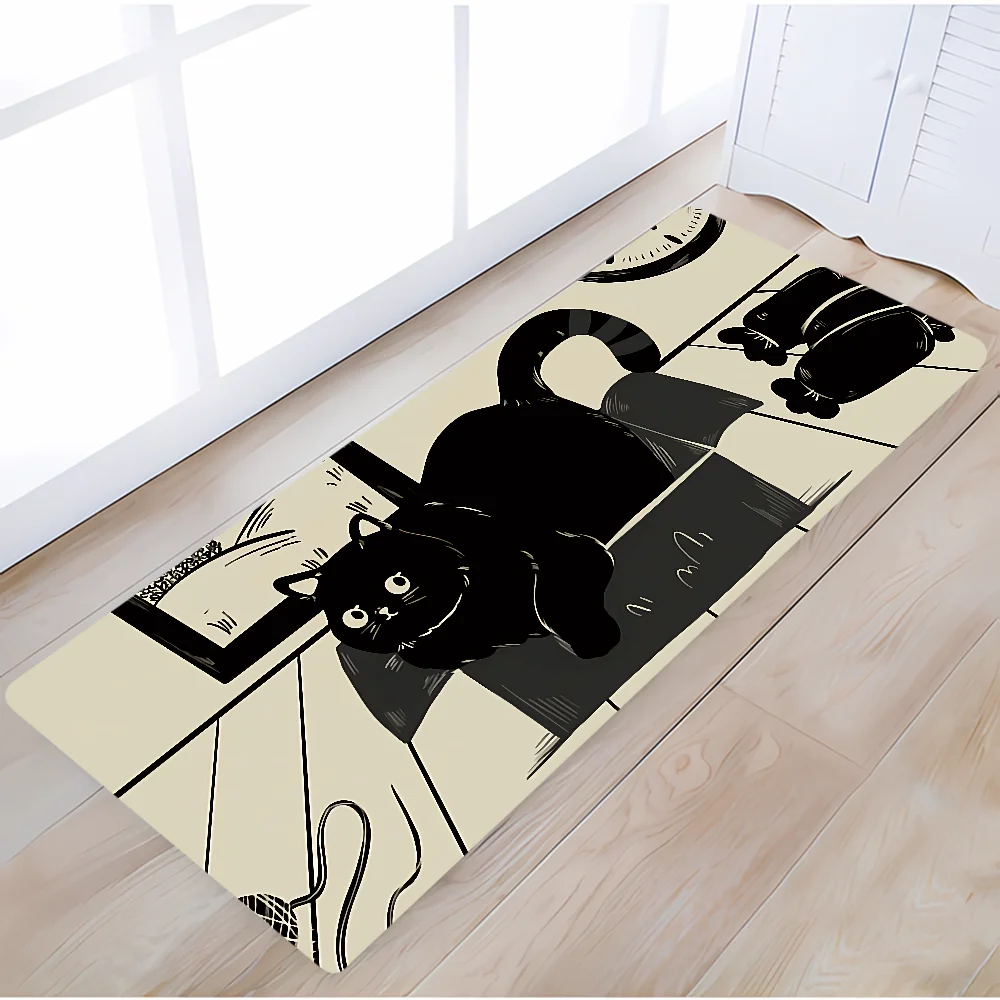 CARTOON CAT Things to the House Entrance Door Doormat Bathroom Floor Mat Room Rug Goods for Home Accsessories Bedroom Mats Foot