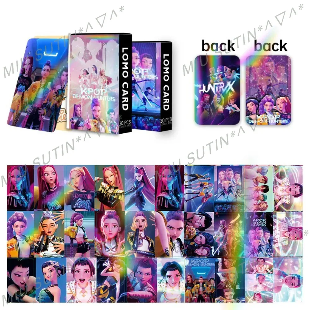 新しい30枚入り K-POP デモンハンターズ ガールズグループ レーザーデモンハンターズ ガールズグループカード 漫画アニメ 二次元周辺カード