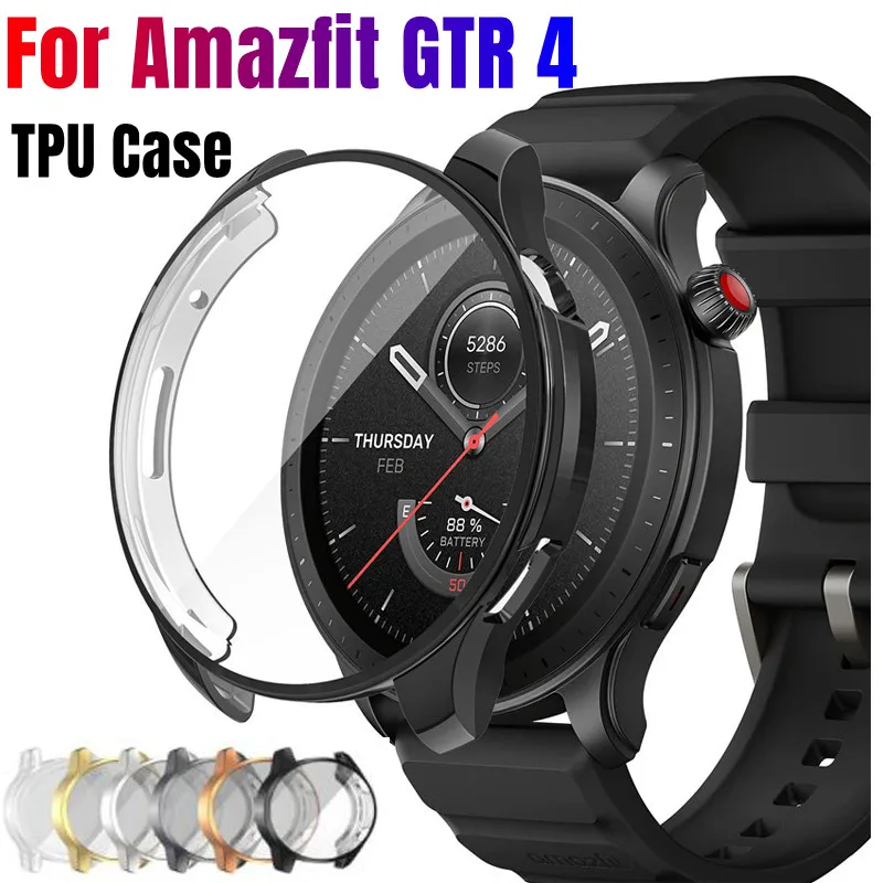 Soft Silicone Case For Amazfit GTR 4 Smart Watch Screen Protector Bumper Shell For Huami Amazfit GTR 4 GTR4 Cover Cases