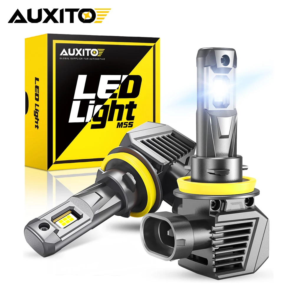 AUXITO 2Pcs Canbus H11 LED Bulb H8 Headlight 9005 HB3 H7 H16 JP 9012 HIR2 LED Head Light 1:1 Mini Size for Car Lamp 12V 6500K