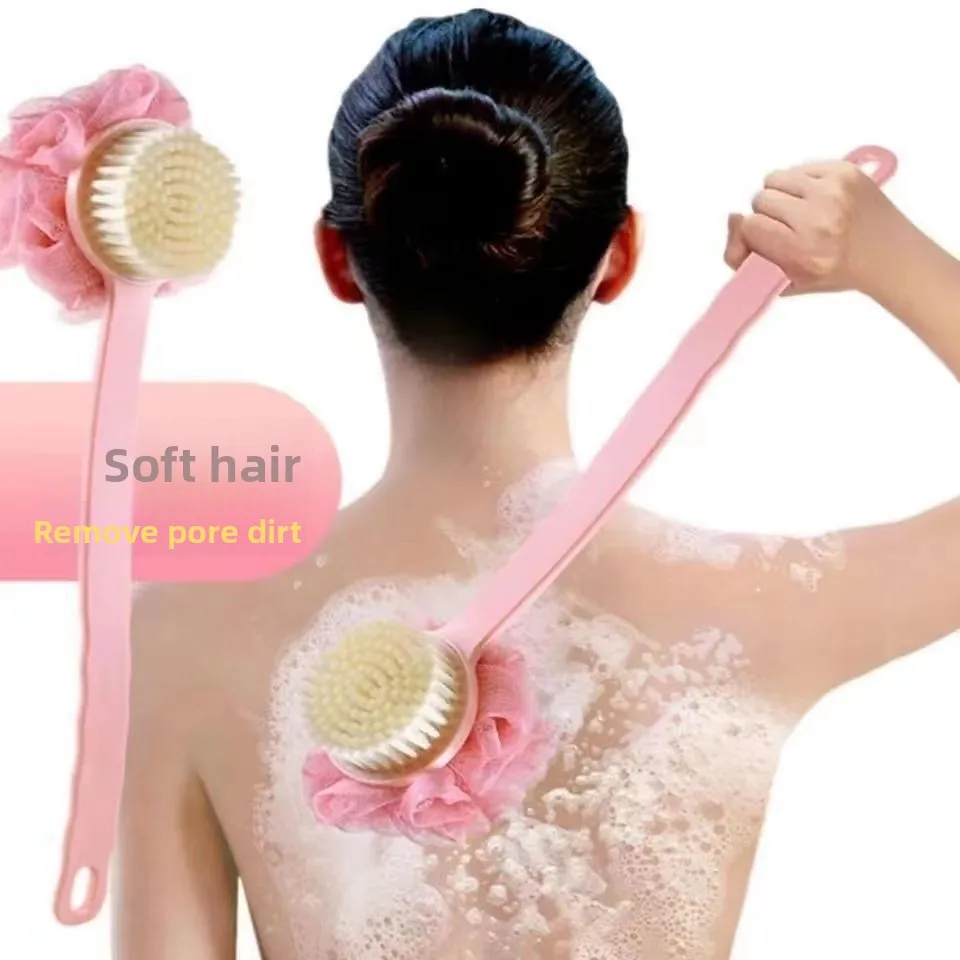 

Soft Body Scrubber Shower Exfoliating Scrubs Long Handle Bath Brush Exfoliator Skin Massager Cleaning Brush Bathroom Accessories