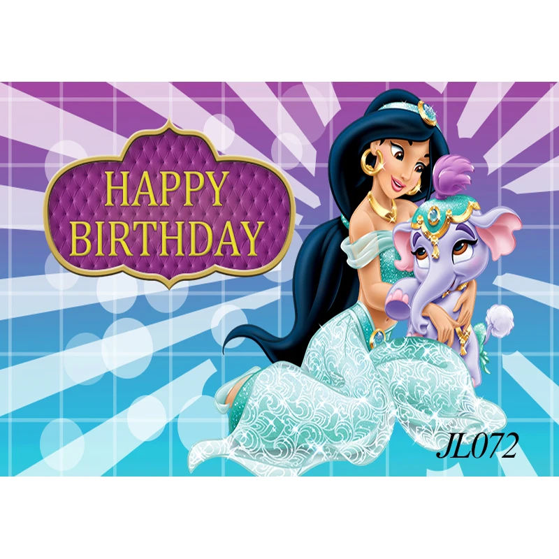 Фон с изображением принцессы Аладдина Диснея и Жасмин для фотостудии, занавеска, слон, тигр, фон для фотосъемки на день рождения для девочек