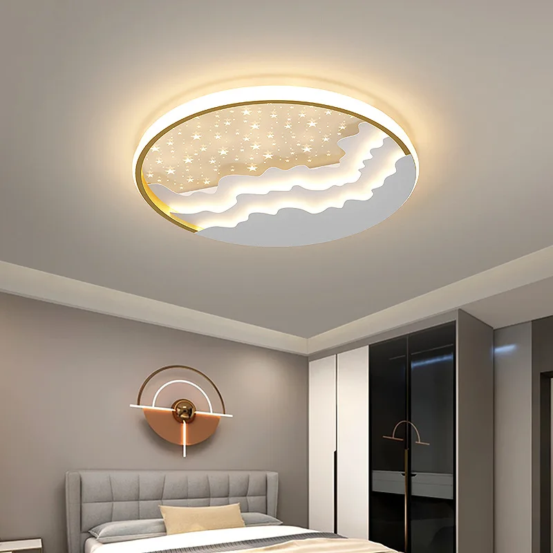 Bedroom room light 2024 New Nordic light luxury landscape creative modern and simple home smart ceiling lamp