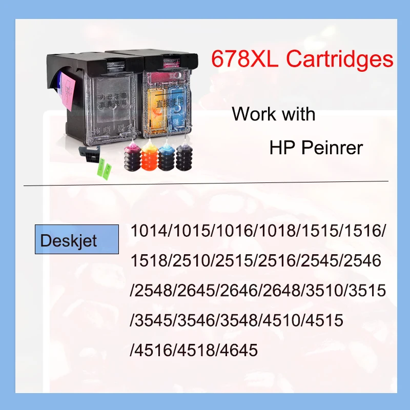 Картридж для принтера hp 678 Diskjet 2515/3515/1018/1518/2548/3548/4518/HP67832 3720 3730 5010