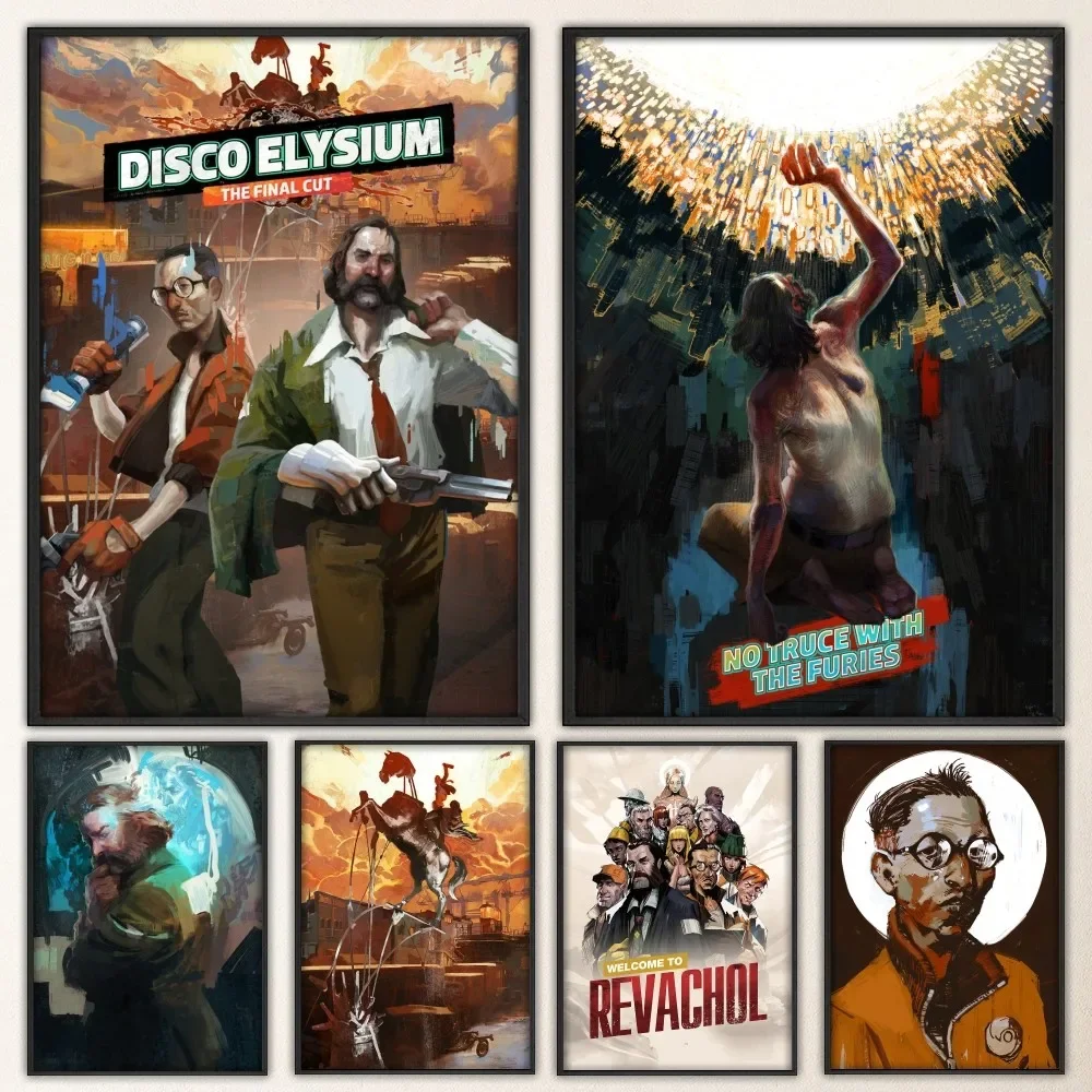 

Disco Elysium Hot Video Game Poster Prints Poster Wall Painting Bedroom Living Room Wall Bar Restaurant Sticker Small
