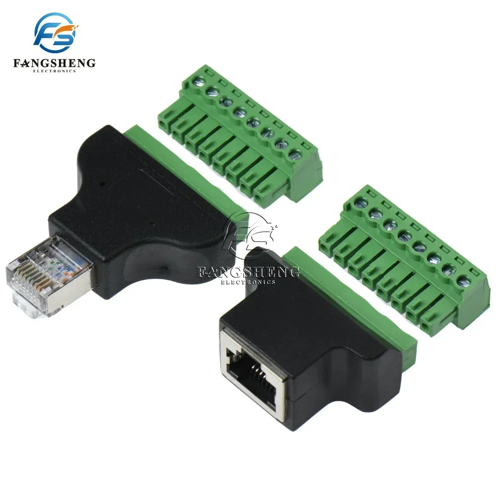 1pcs High Quality RJ45 To Screw Terminal Adaptor RJ45 Female To 8 Pin Connector RJ45 Splitter For CCTV DVR CCTV Accessories