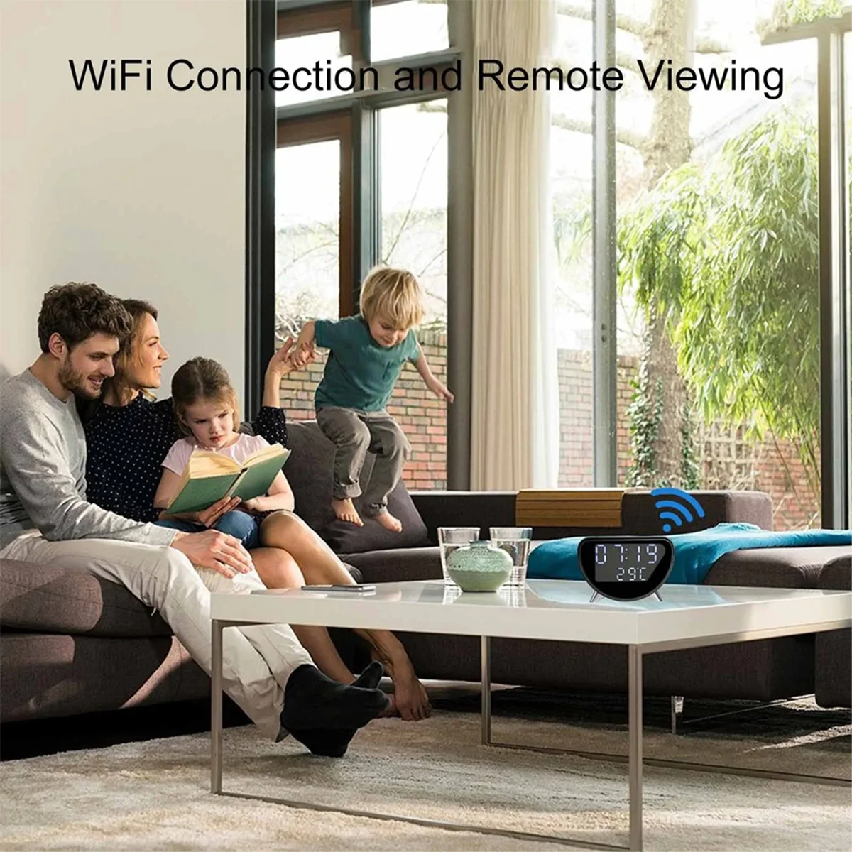 ABLK multifunctionele wekker temperatuurklok draadloze oplader LED mobiele telefoon drie-in-één draadloze oplader