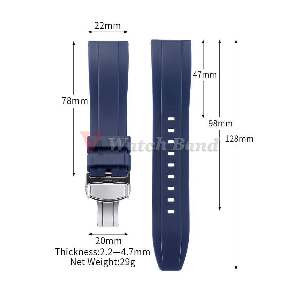 18mm 20mm 22mm 24mm Silicone Watch Bands for Omega for Seiko Quick Release Rubber Watch Strap for Tissot for Citizen Bracelet view 6