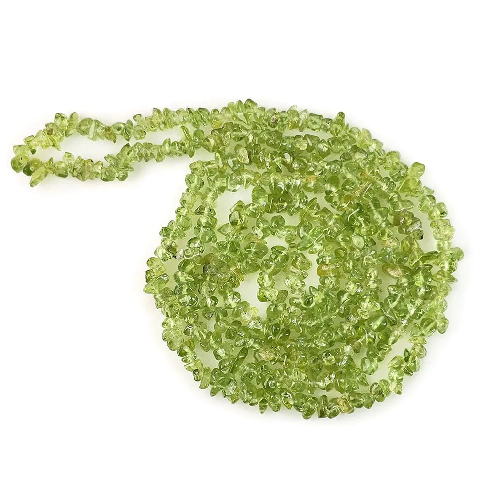 Natural Peridot Chips Gemstone 5-7mm Irregular Shape Olivine Crystal Chip Stones Loose Bead Strands Multiple Usages Applications
