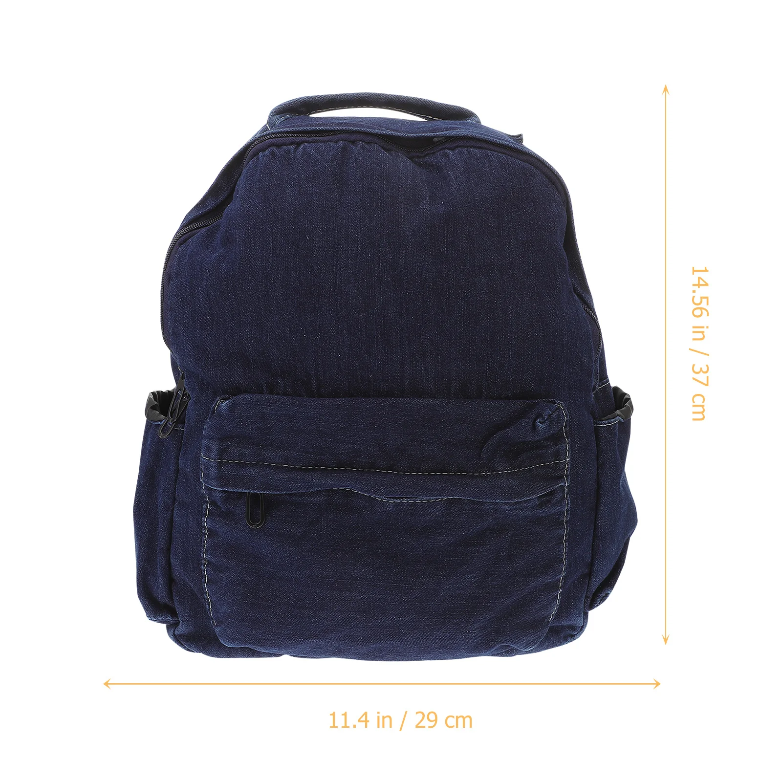 Retro Style Dark Blue Denim Backpack Spacious Lightweight Student Satchel for Daily Commute Travel Outdoor Adventure Unisex
