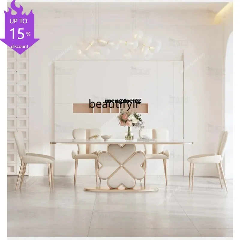 

Обеденный стол ss 8350 в современном минималистичном скандинавском стиле, прямоугольный, кремового цвета, для дома