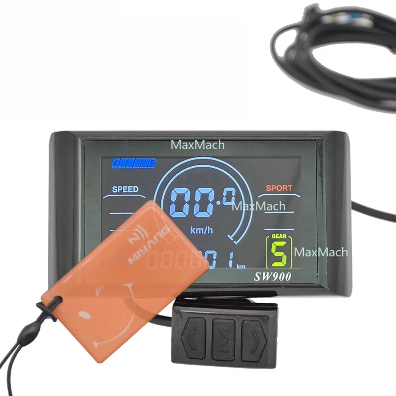 

NFC индуктивный ЖК-дисплей для горного велосипеда SW900, шестиядерный водонепроницаемый дисплей управления скоростью для электрического велосипеда
