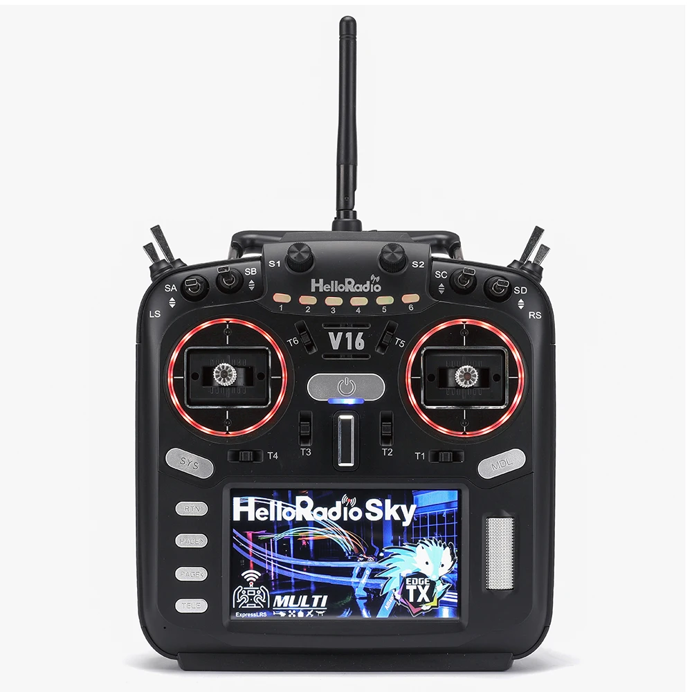 HelloRadioSky V16 Pro ELRS/4in1 Trasmettitore radio multiprotocollo EdgeTX e OpenTX con touch screen da 4,3" per elicottero drone FPV