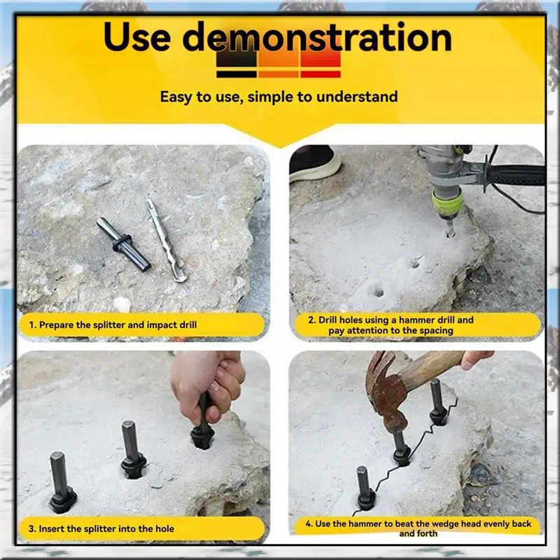 AA46 Stone Splitter Forgranite/Marble Separator Hand Tool Rock Breaking Tools Stone Splitter Wedge