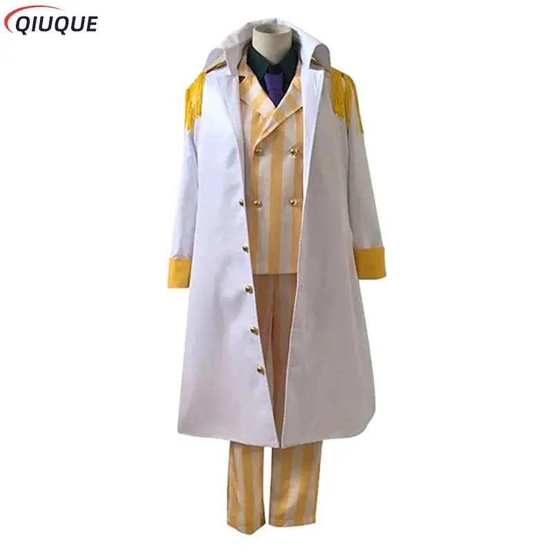 Anime Gorousei Kizaru Taisho Borsalino Cosplay Costume Admiral Uniform Suit Set Adult Unisex Halloween Outfit