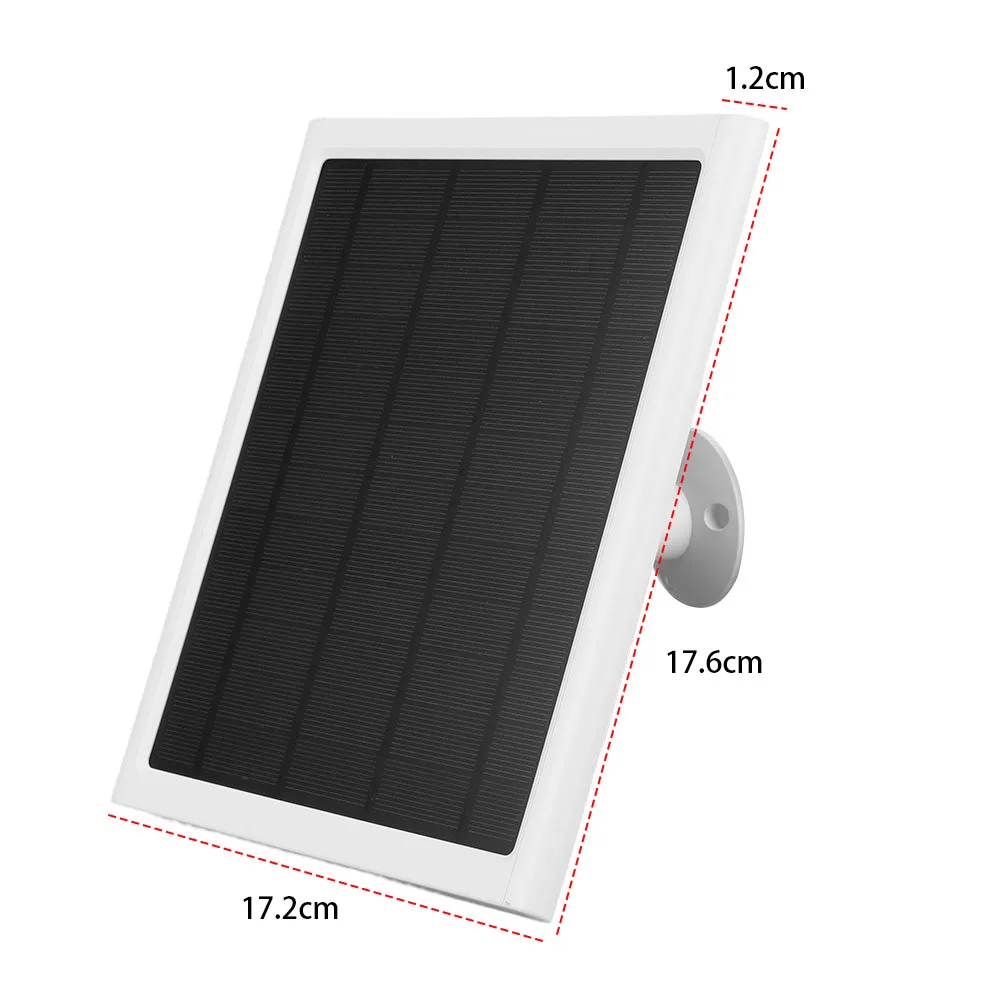 Panel solar de 6W y 6V para foco de anillo/cámara adhesiva, cargador solar impermeable con puerto DC3.5 * 1,35 y cable de 3M/9,8 pies