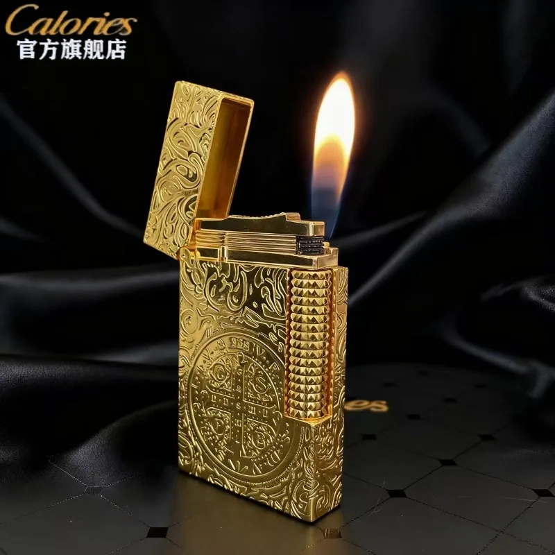 

Надувная звуковая зажигалка с калориями, ретро, винтажная, с гравировкой, металлический ветрозащитный инструмент для освещения сигарет, бизнес-подарок