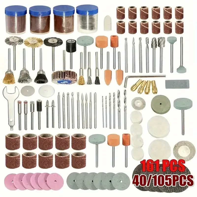 

105/161PCS Electric Grinding Rotary Tool Accessories Drill Set Electric Polishing Sand Disc Polishing Accessories - Complete Cut