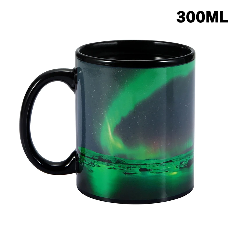 Aurora Borealis Temperature Sensing Mug, Color-Changing Ceramic Coffee Mug, Water Mug, Color-Changing Mug When Heated