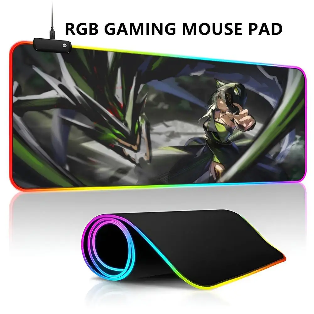 Anime RGB LED Light Gaming Mousepad, Custom seu nome, Tapete Gamer Grande, Big Mause, Teclado Pad, PC Desk, Play Mat com Backlit