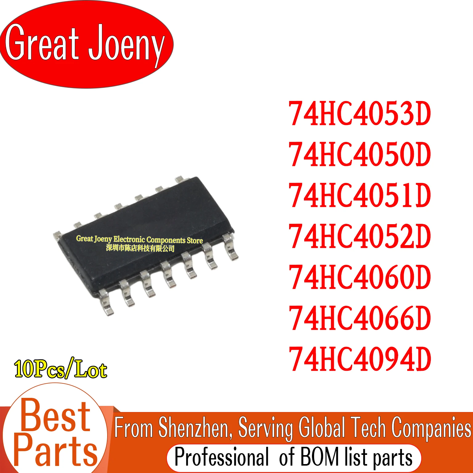 

(10piece)100% New 74HC4053D 74HC4050D 74HC4051D 74HC4052D 74HC4060D 74HC4066D 74HC4094D sop-16 Chipset