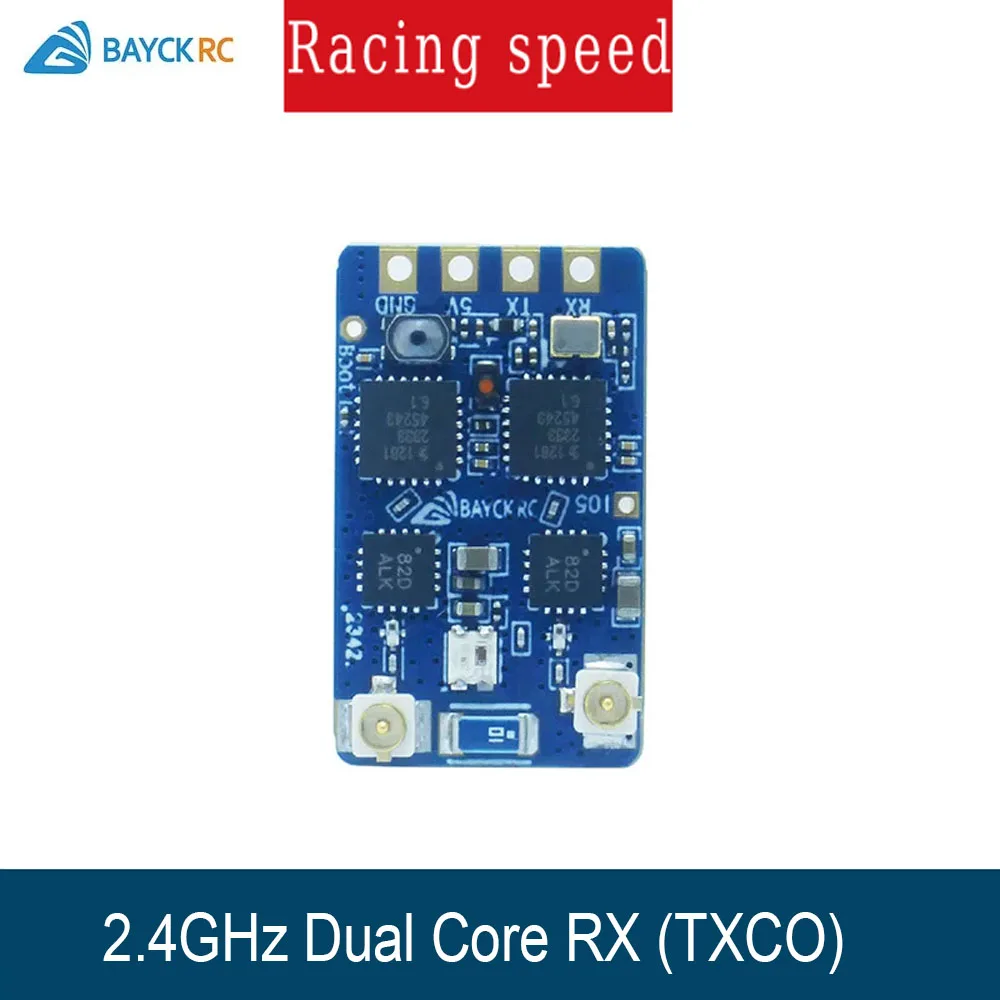 

Двухъядерный приемник BAYCK 2.4G ELRS, ExpressLRS RX с двумя антеннами Т-типа 90/150 мм, идеально подходит для FPV фристайл и гоночных дронов