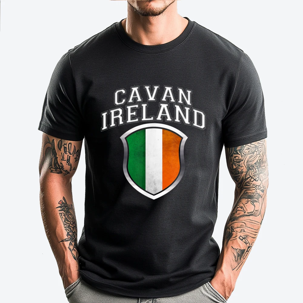 

Cavan Ireland With Irish Flag Crest Pink Graphic Tees Eco-Friendly And Healthy Cheap