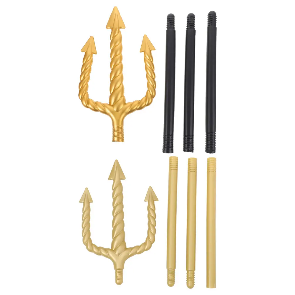 2 قطعة اكسسوارات أزياء الهالوين ترايدنت أداة البلاستيك الشيطان أداة لعبة الدعامة الملك ترايدنت للأطفال تأثيري هدايا الحفلات