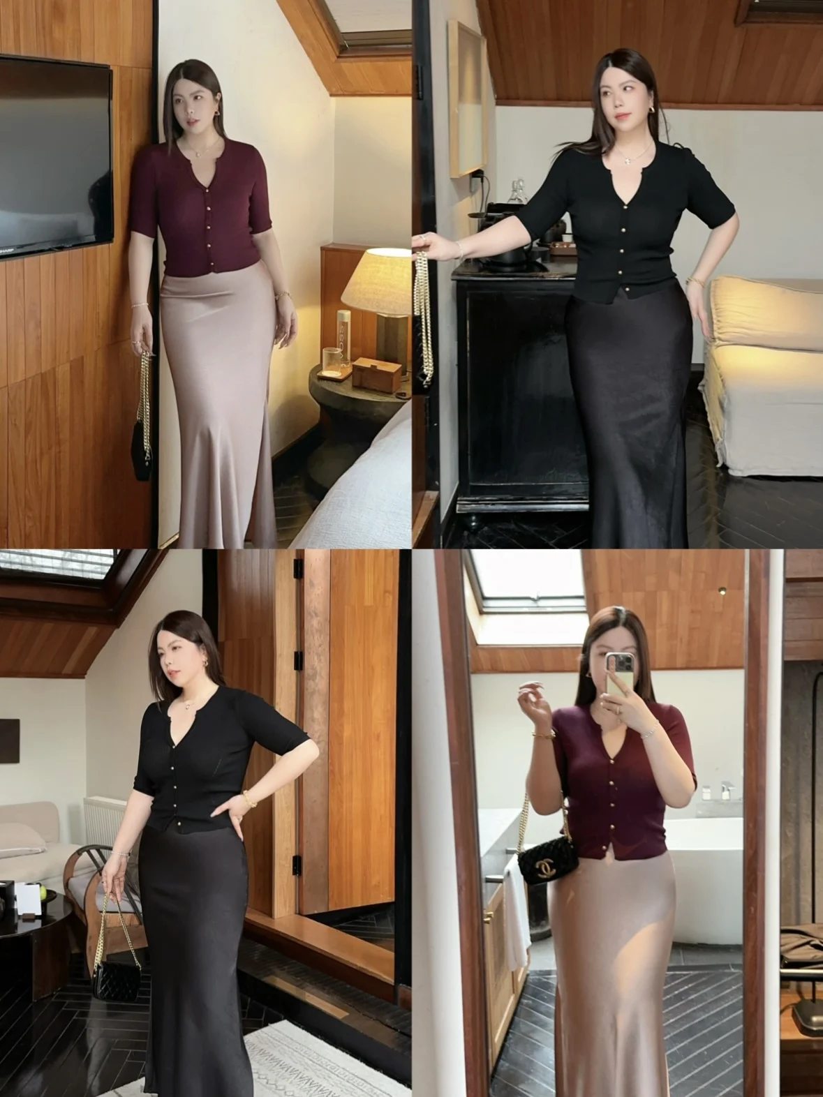 

Slim Fit Knitwear Elegant Weight Loss Half Sleeve V-neck Women's Base Shirt Outerwear Inner Match Large Size Commute Style