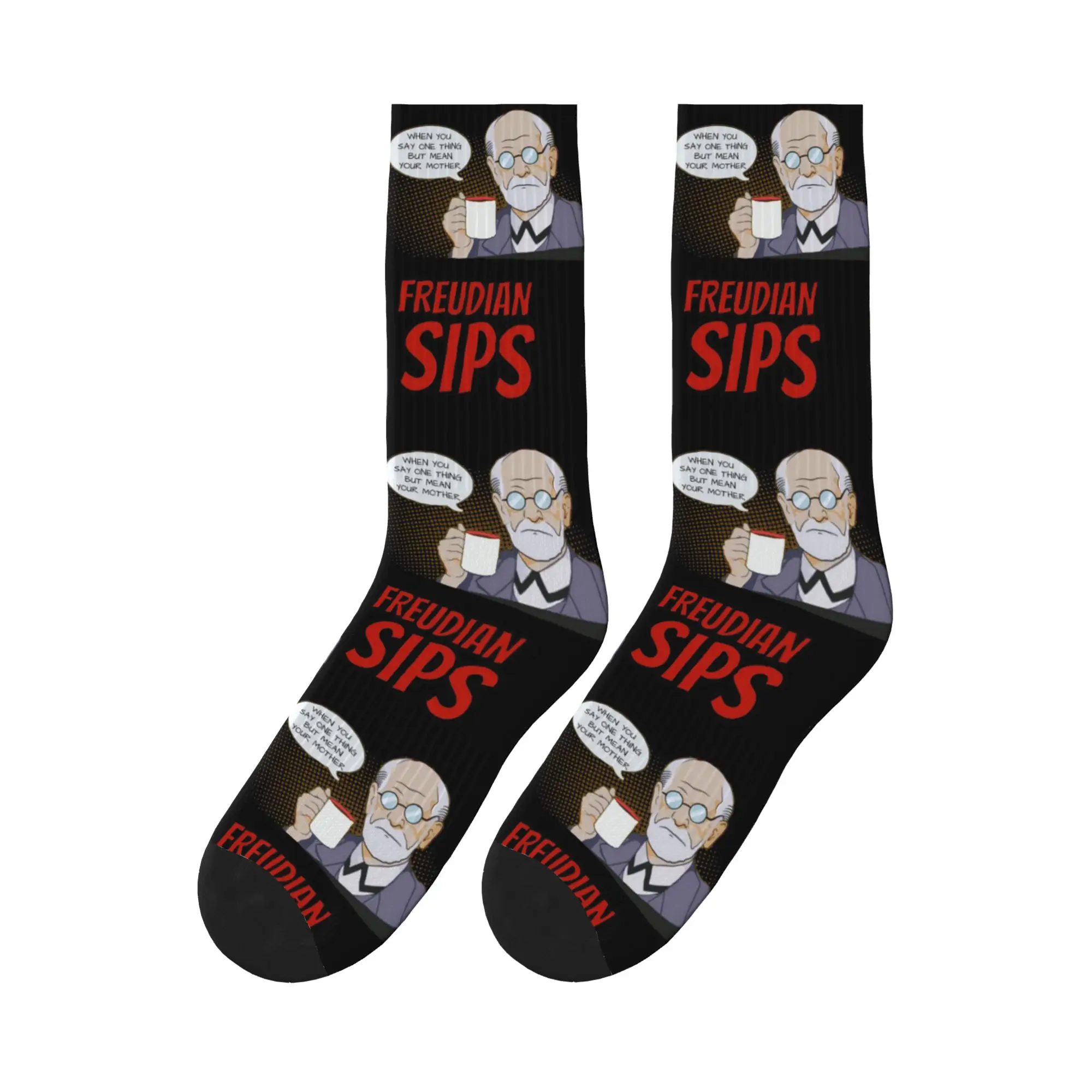

Freudian Sips- Psychology Design Sports Socks Super Soft Stockings All Season Long Socks for Man's Woman's Gifts