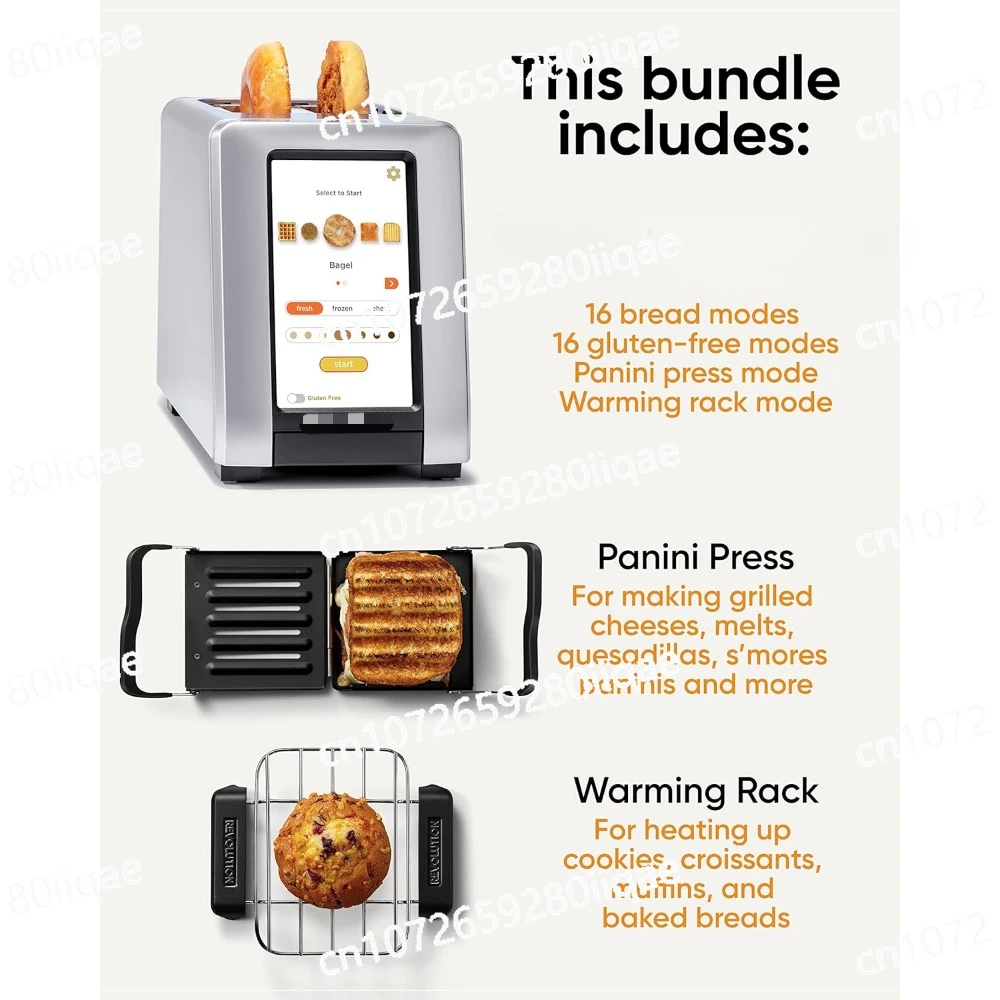 with Technology, Rack R270 High-Speed Touchscreen Toaster, 2-Slice Smart