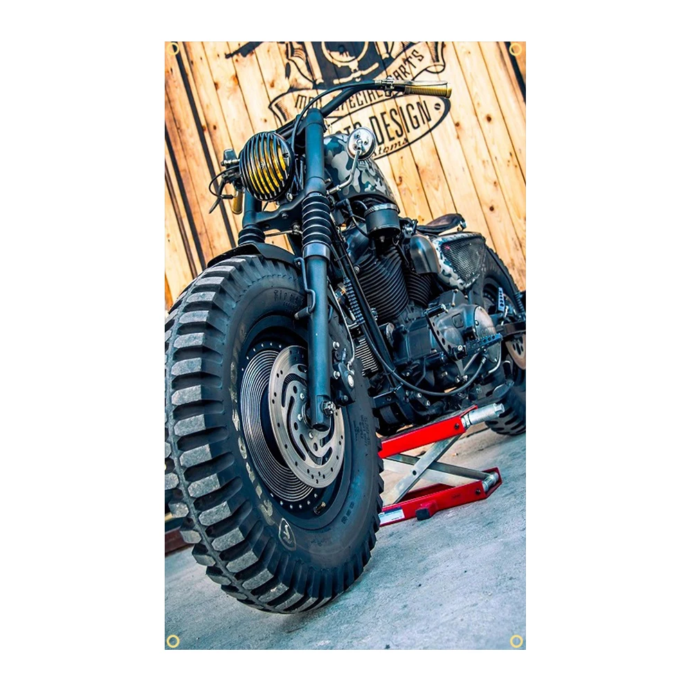 90x150cm Motorcycle On The Way Motorcyclist Flag Polyester Decoration Motor Car Man Cave Garage Pub Club Banner Tapestry Jemony