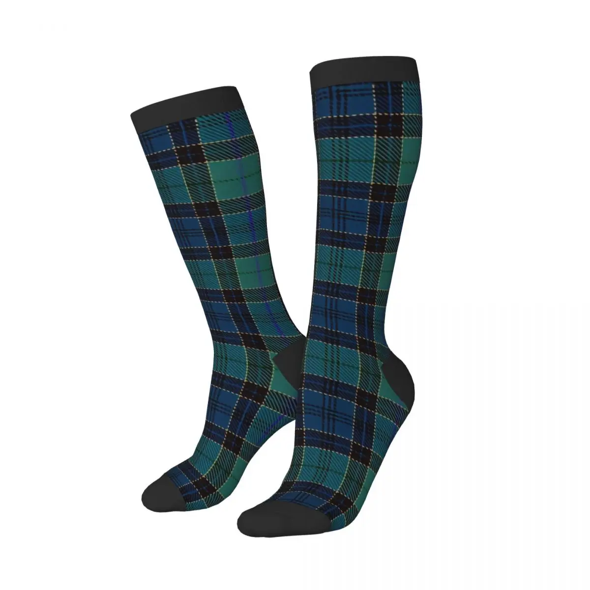 Casual Stockings Traditional Scottish Folklore Elements Plaid Pattern Knee Thigh High Long Socks