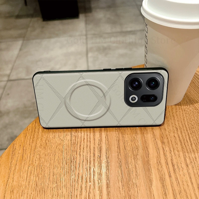 حافظة جلدية مطبوعة على شكل X لهاتف Magsafe لهاتف OPPO Find X9 Pro شحن لاسلكي غطاء مغناطيسي مقاوم للصدمات Find X8 Ultra X9 X8 Pro #6