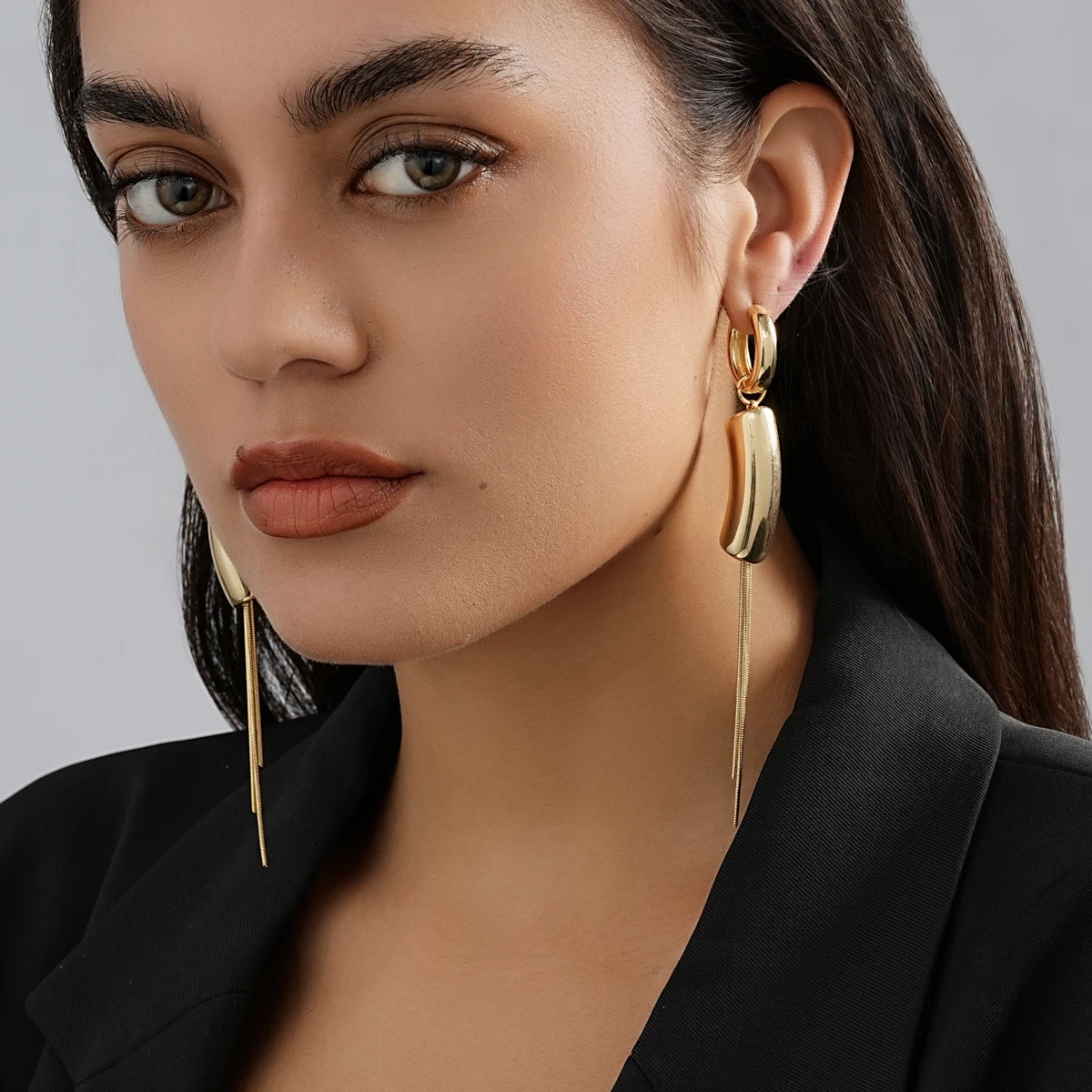 Fashionable Asymmetrical Drop Earrings for Women Personalized Women\'s Long Tassel Earrings Jewelry Wholesale Direct Sales