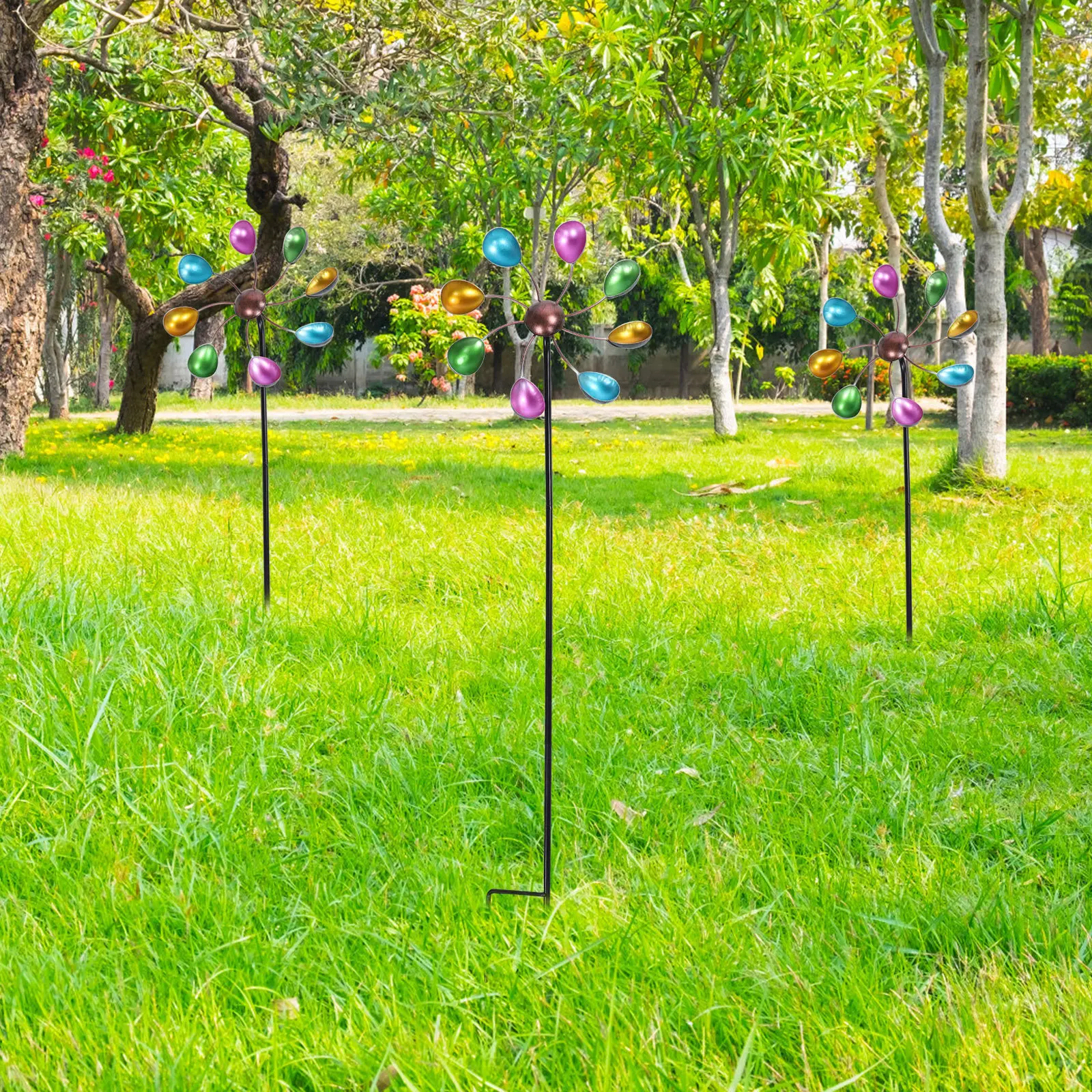 

1 шт. Металлическая вращающаяся ветряная мельница для сада, двора, газона, патио, устойчивая к износу и повреждениям