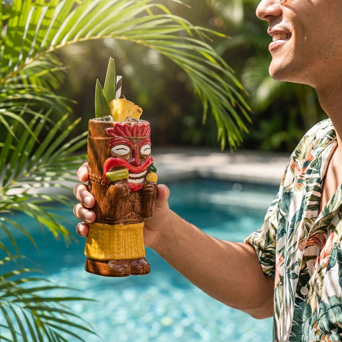 Tiki Mug Hawaiian Cocktail Cups Creative Ceramic Funny Cup Tiki Mugs  Beer Beverage Mug Wine Mug Bar Tools Gift For Friends - view 2