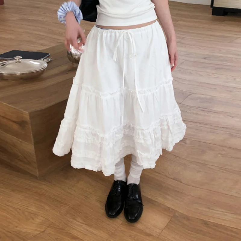 

Новая женская Ins милая и милая кружевная конструкция с грибным кружевом на шнурке, универсальная юбка-зонтик до половины тела для женщин