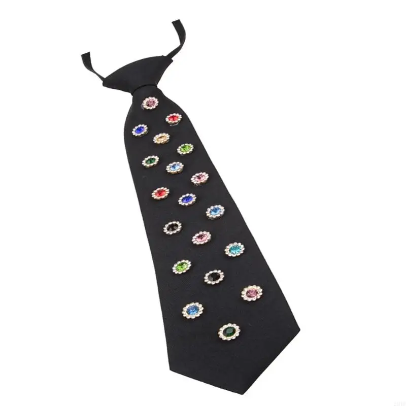 2025 New Adorned Flower Necktie Two-Level Design Wrinkle Resistant Polyester For Weddings Prom Parties