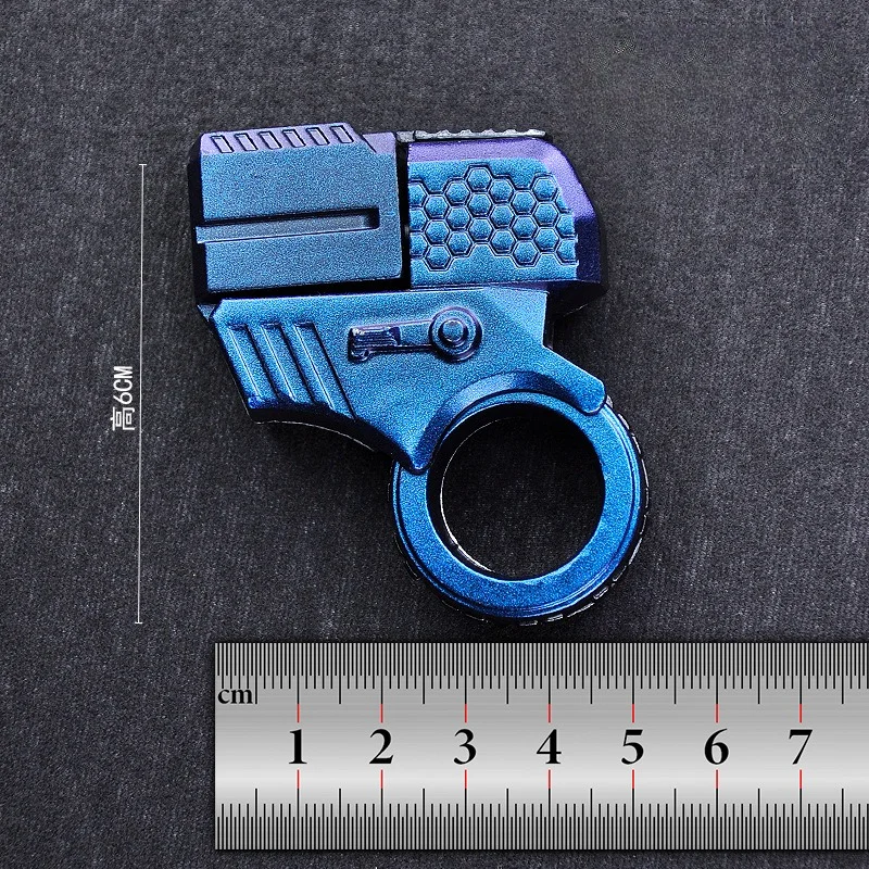 Csnoobs Mini Alloy Ring Pistol Model Shell Throwing Soft Bullet Toy Gun Golden Finger Blaster Decompression Toys For Boys Adults