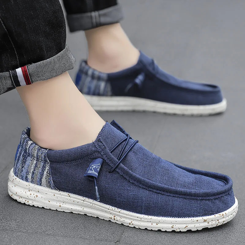 New Men Casual Shoes Fashion Soft Canvas Shoes Breathable Men\'s Walking Flat Sneakers Outdoor Light Men\'s Shoes Vulcanize Shoes