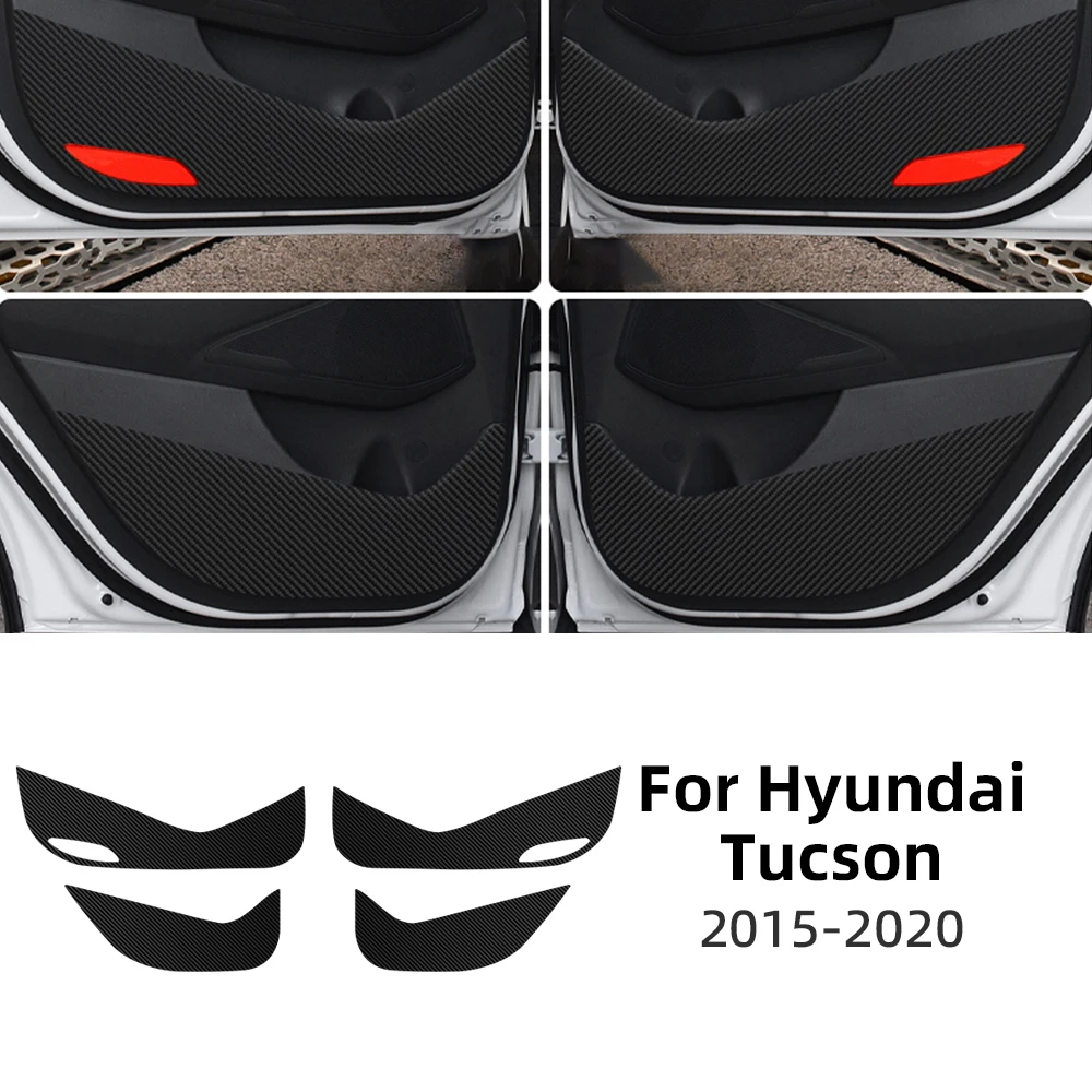 

Дверная противоударная накладка для Hyundai Tucson TL 2015 2016 2017 2018 2019 2020 с левым и правым рулем, кожаный карбоновый коврик, аксессуары для отделки салона