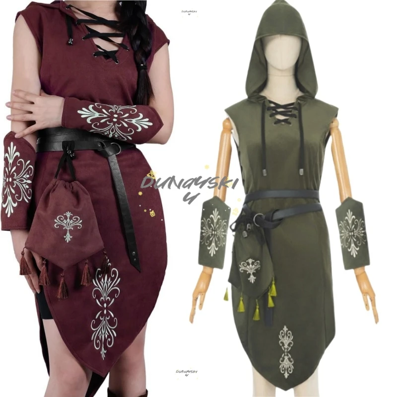 

Medieval elf Cosplay Dress chain leather belt in Nordic Viking style - retro cosplay prop