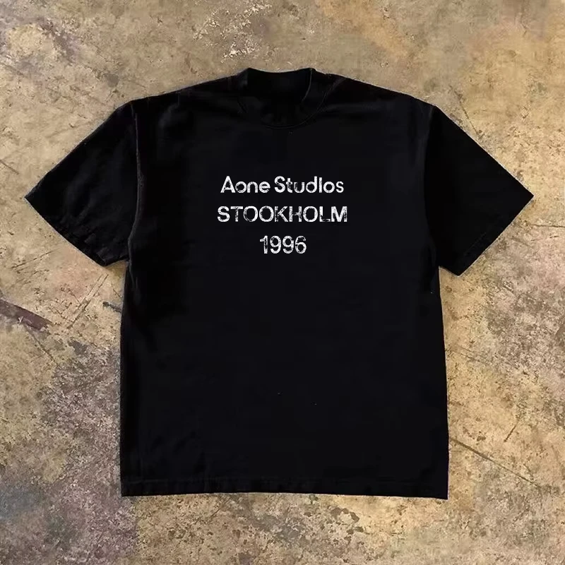 2026 Autumn Winter Letter Printing Men's T-shirt High Quality  Unisex Street Wear Short-sleeved T-shirt