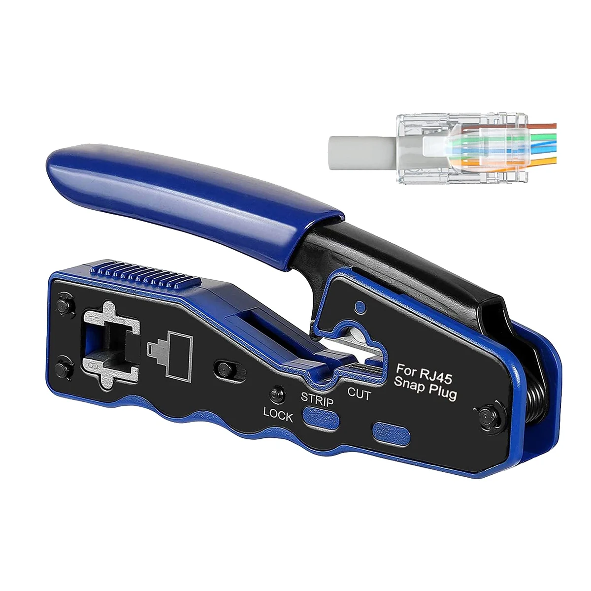 Tools 100Pcs Cat6 / Cat5E RJ45 Pass Through Connector Bundle with Crimping Tool