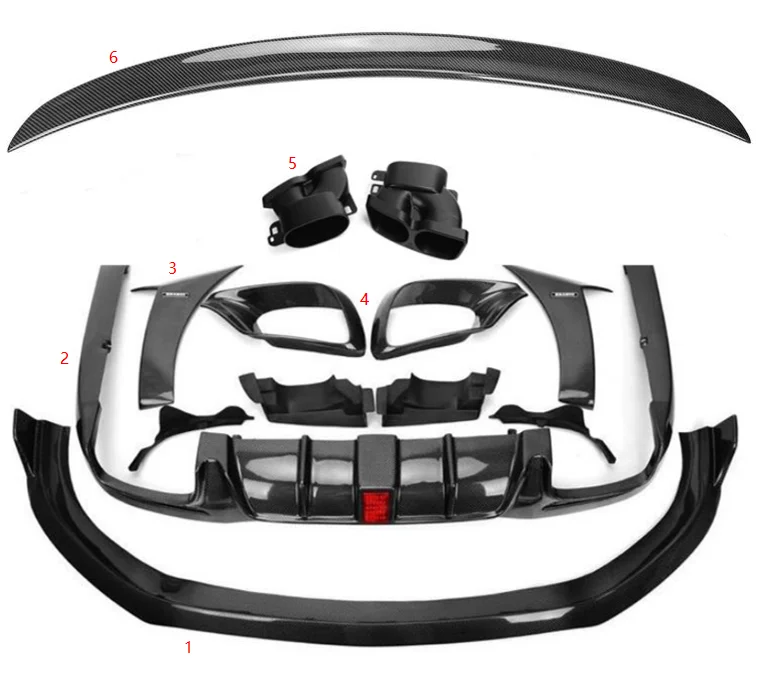 STLFC ألياف الكربون الجسم أطقم لمرسيدس بنز S الفئة W222 S63 LCI 2017- 2020 الجبهة الشفاه الناشر المفسد غطاء الضباب الحاجز #1
