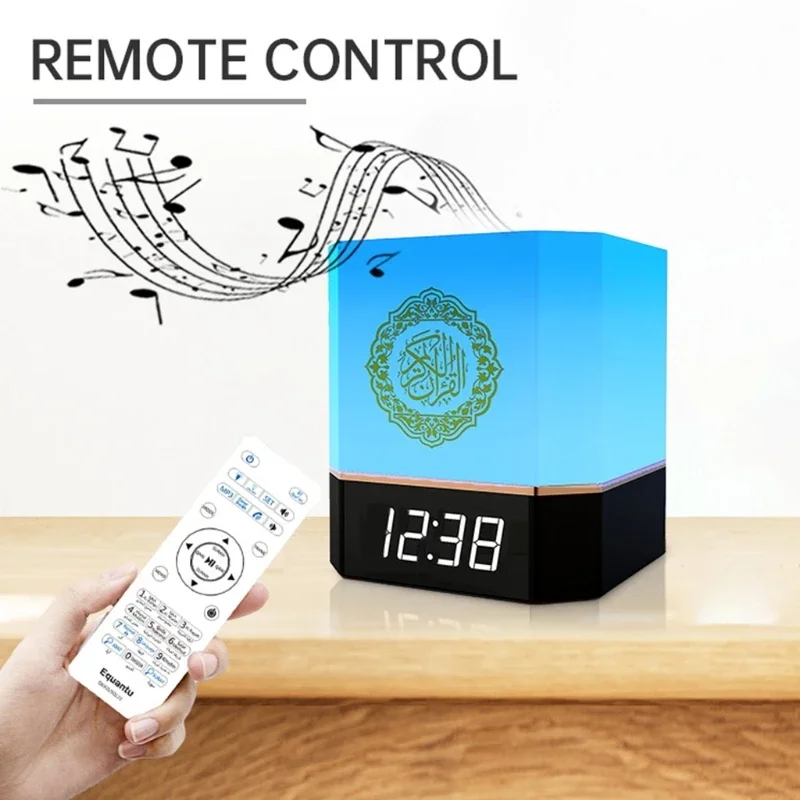 MQ-112 Bluetooth Wireless Remote LED  Touch Night Light Smart APP Control Digital AZAN Clock with Quran Recitation Translation 