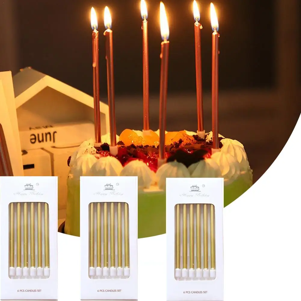 18Pcs Golden Cake Candle Birthday Candles 13.5cm Long Thin Golden Candles Candles for Birthday Party Wedding Cake