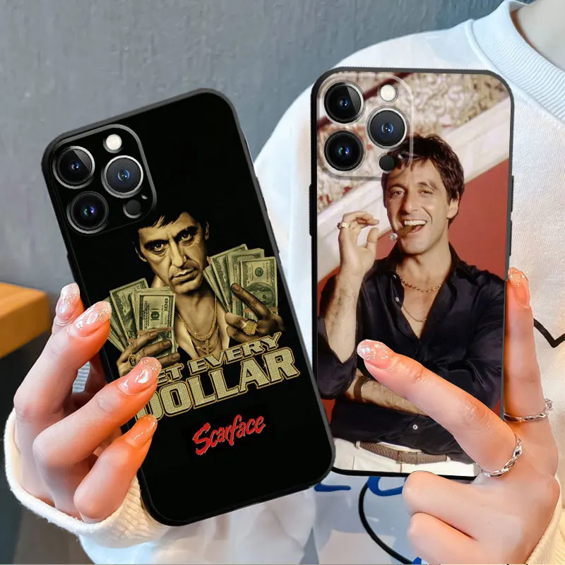 Soft Silicone Cover Phone Case For iPhone 15 14 13 12 11 Pro Max Plus XS XR 12 13 Mini Shell Movie Scarface Al Pacino