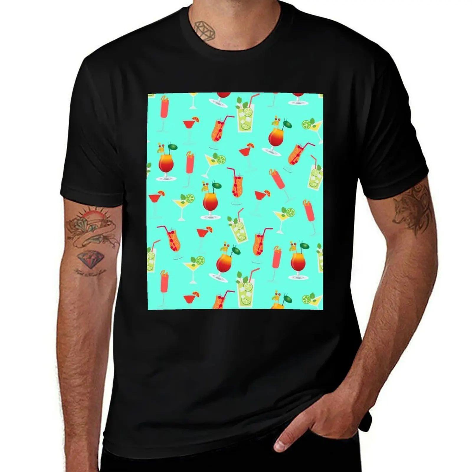 Fruity Alcoholic Drinks Cocktails T-Shirt cotton t shirts high quality T-Shirt